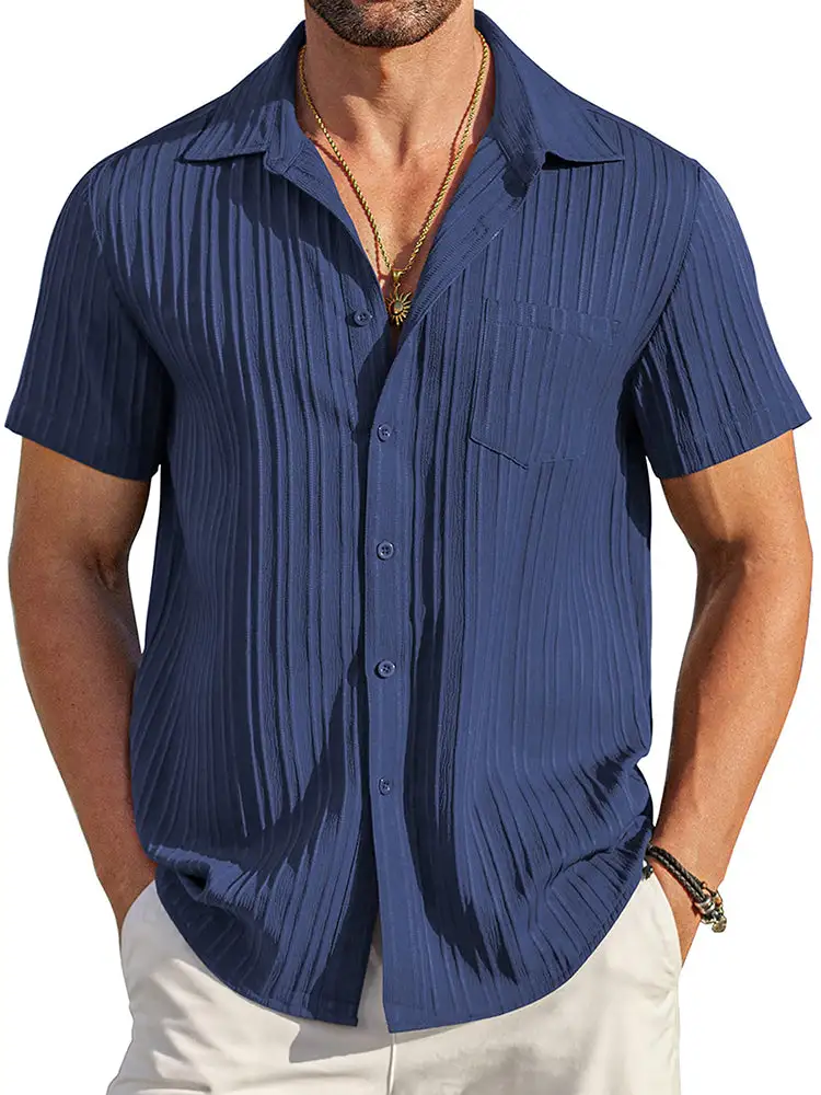 Soft Weave Textured Button Down Shirt