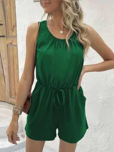 Round Neck Pocket Romper