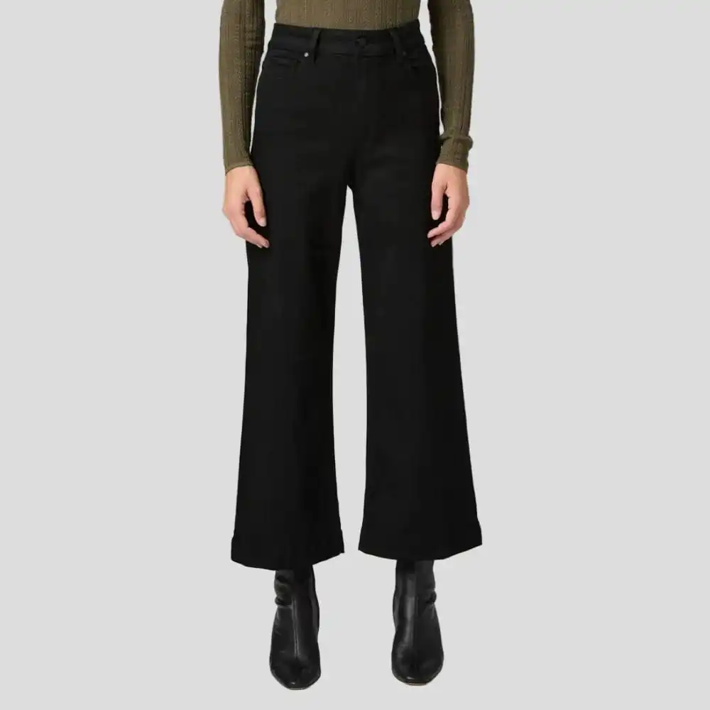 Classic Wide-Leg Ankle-Length High-Rise Women's Jeans