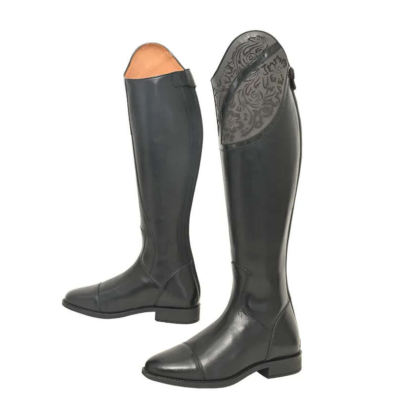 Rubber Sole Structured Tall Riding Boots