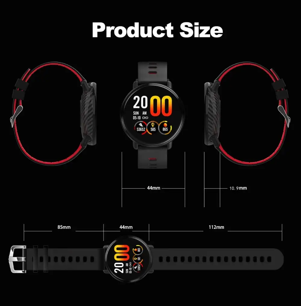IPS Color Screen Fitness tracker Heart rate monitor Sports smartwatch