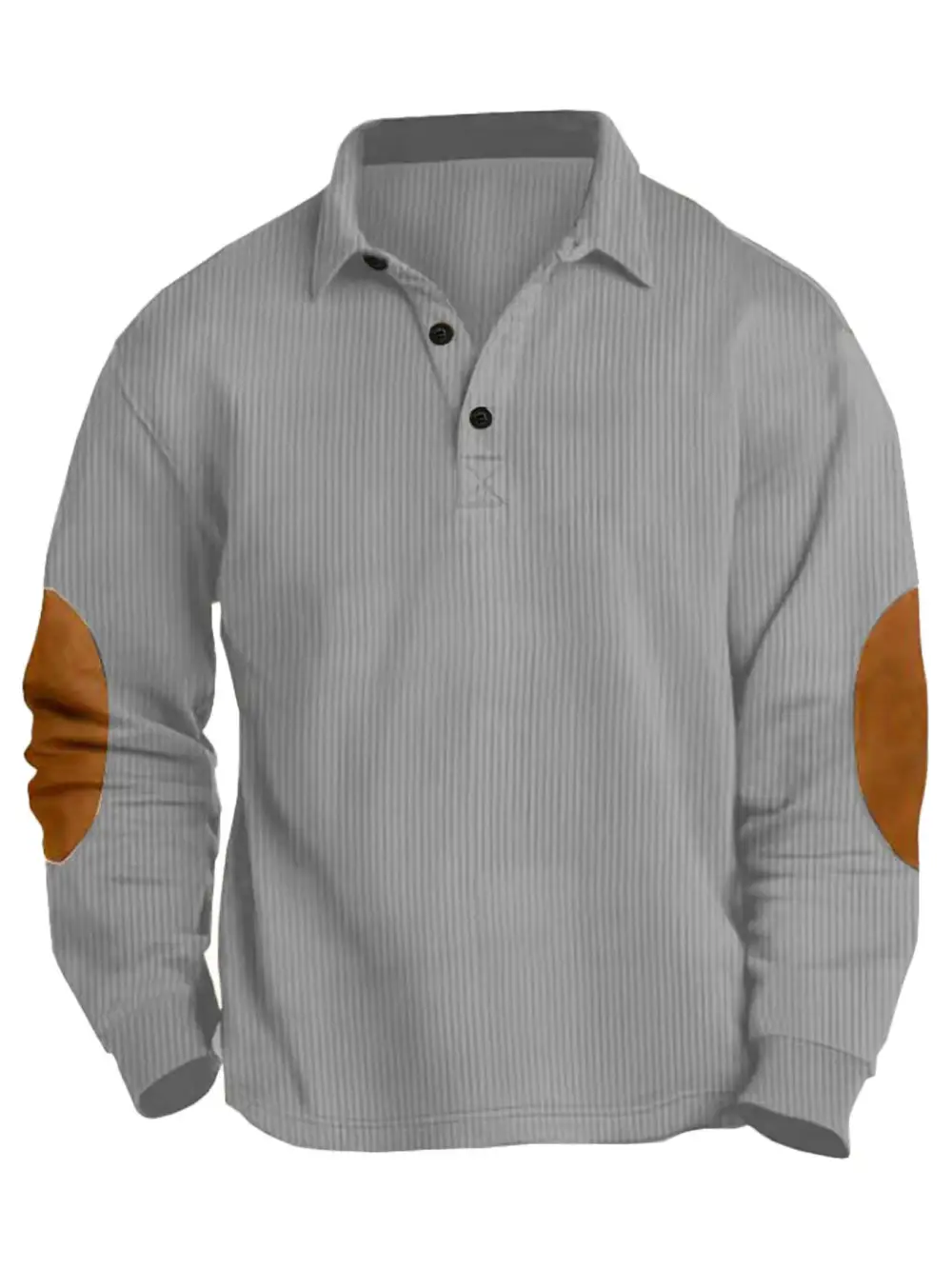Contemporary Button Placket Long Sleeve Polo Shirt