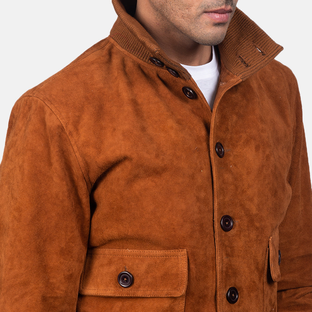 Men's Modern Bomber Suede Jacket