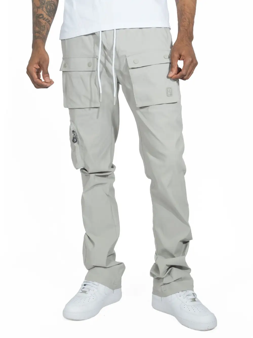 Tapered Nylon Stacked Cargo Pants