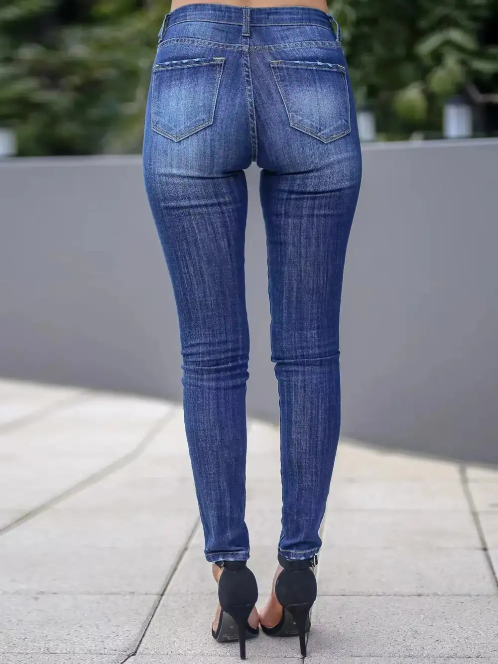 Polished Skinny Washed Denim Jeans