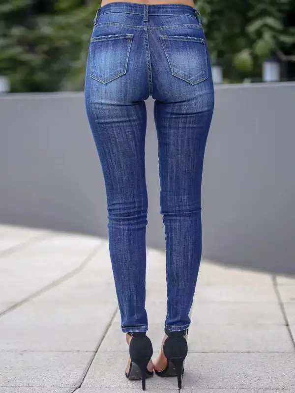 Polished Skinny Washed Denim Jeans