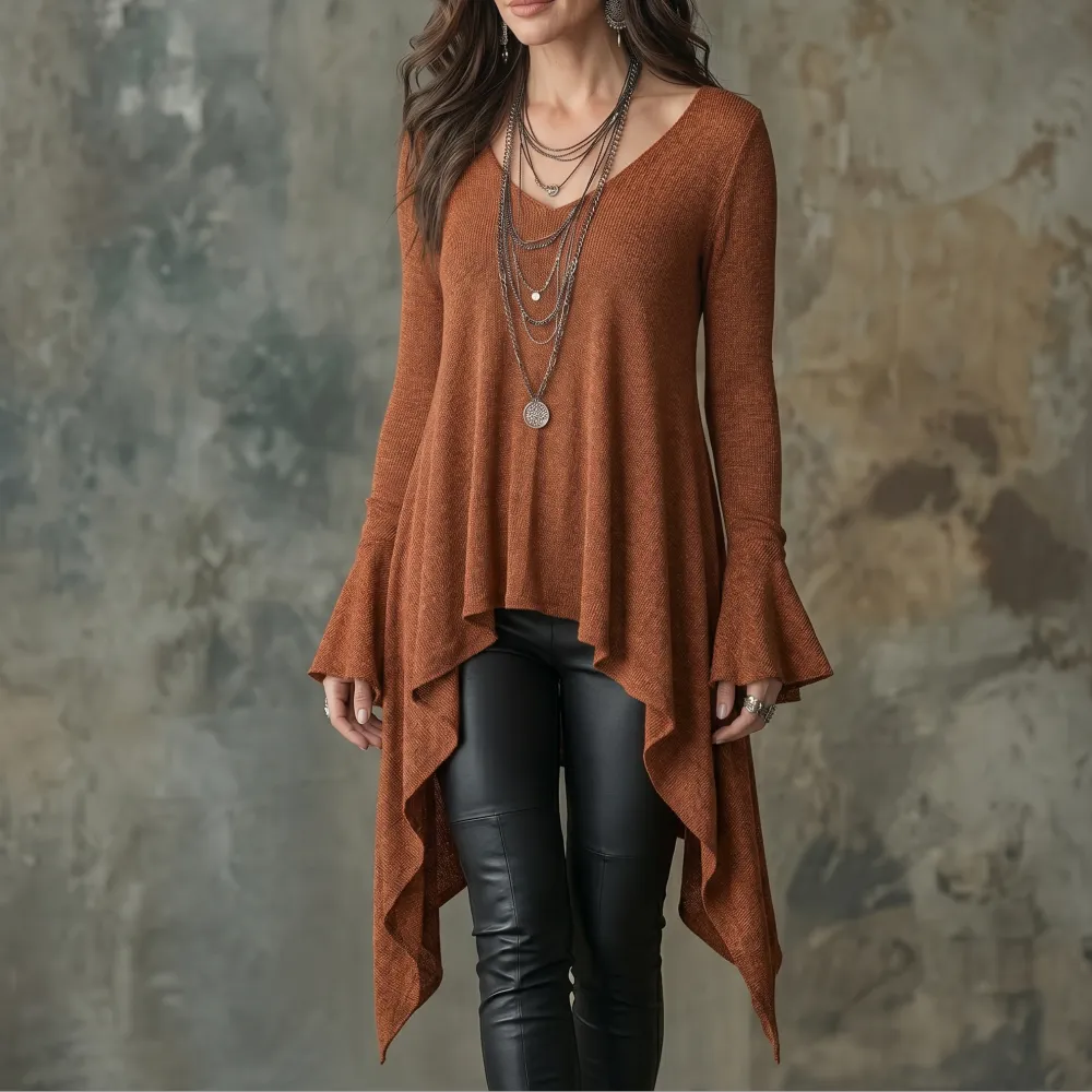Handkerchief Hem Knit Tunic