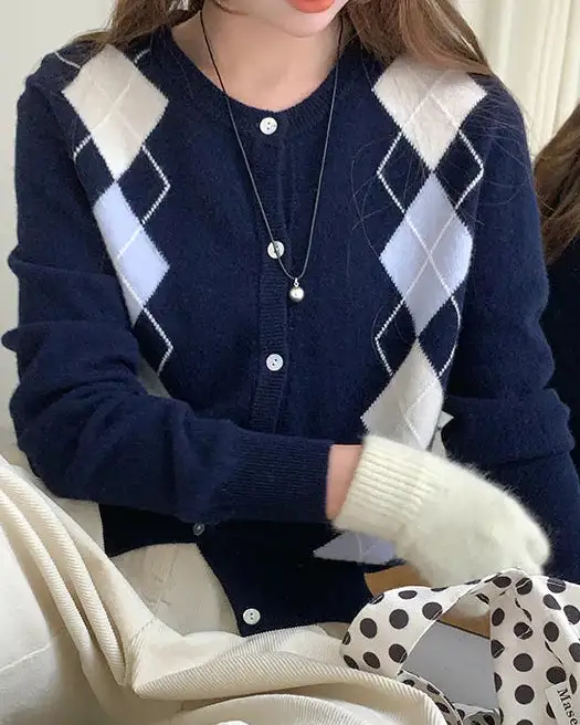 Wool Button-Front Cropped Cardigan