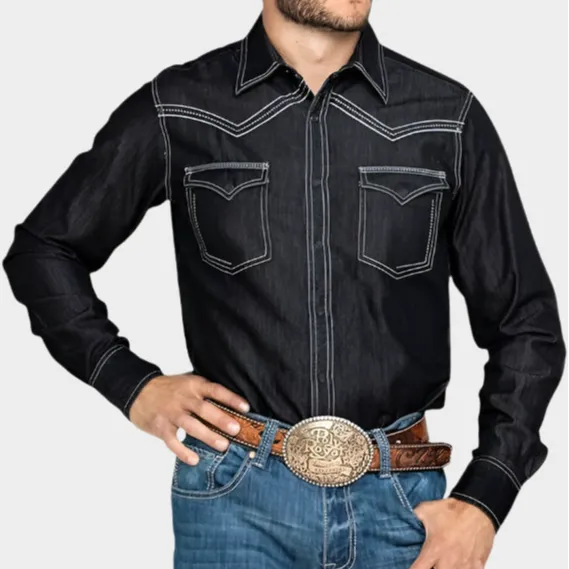 Men's Classic Casual Western Long Sleeve Shirt
