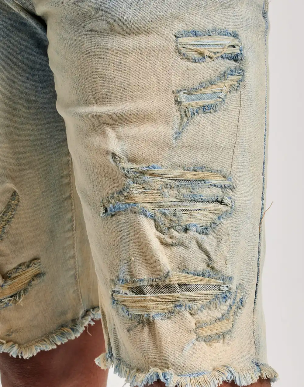 Basic Distressed Denim Shorts