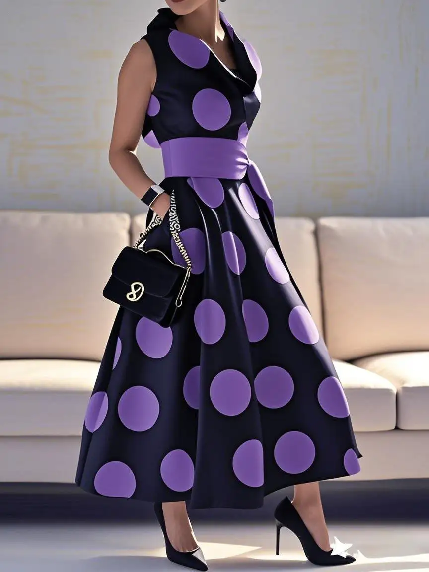 Polka Dot Shirt Maxi Dress