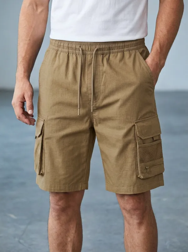 Trail-Look Multi-Pocket Casual Cargo Shorts