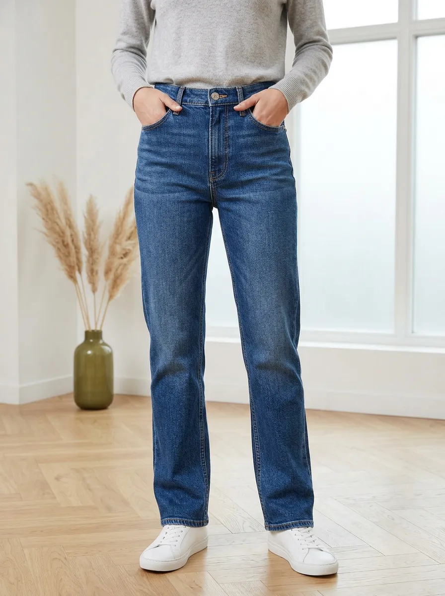 Women's Casual Daily Wear Denim High-waisted Jeans