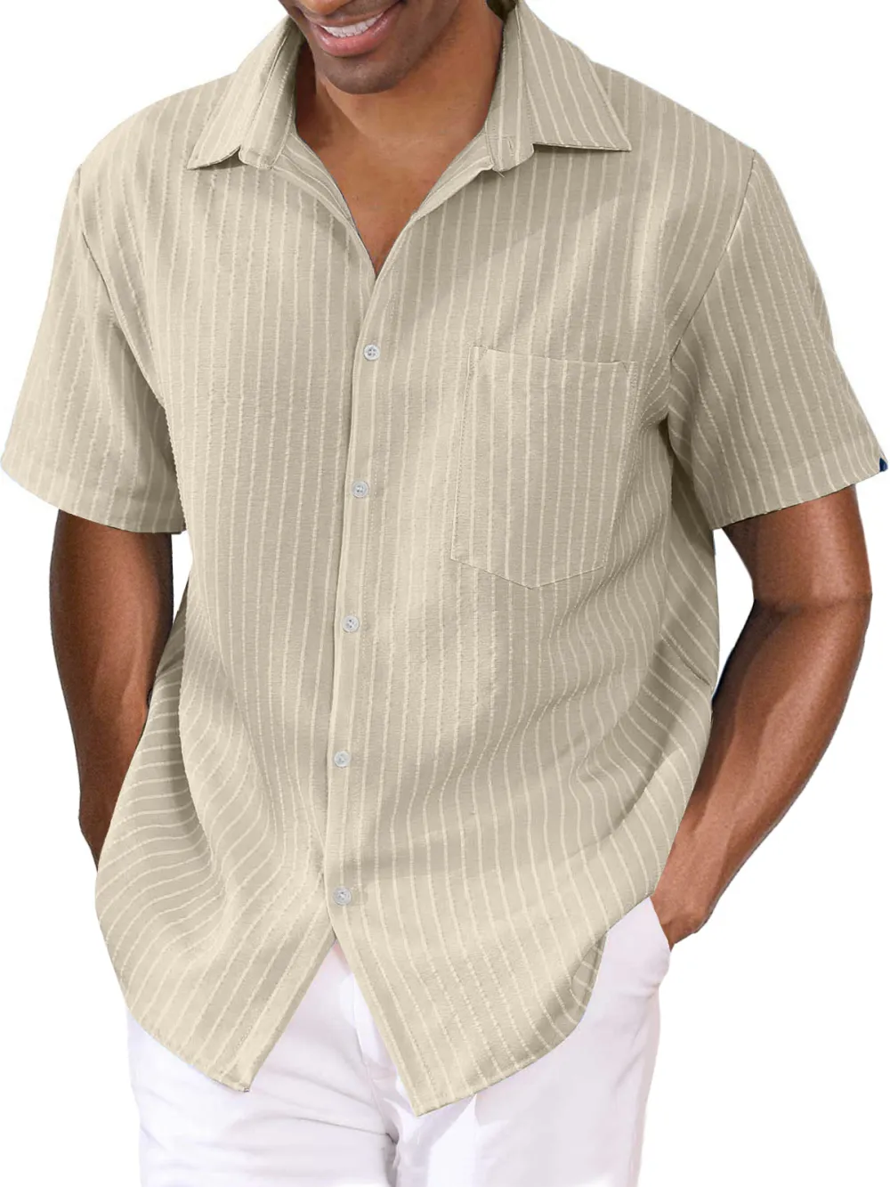 Cotton Linen Pocket Shirt