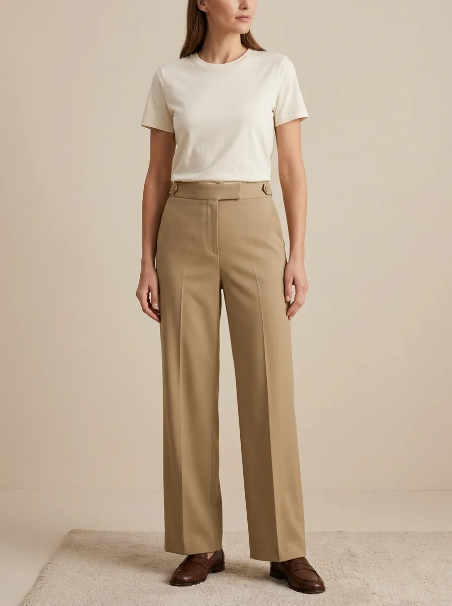 Minimalist High Rise Wide Leg Trousers