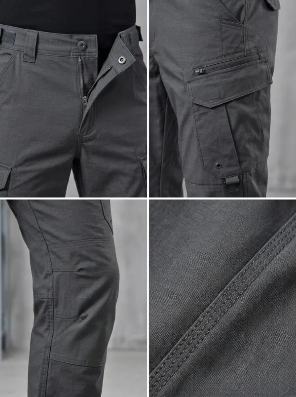 Men's Charcoal Grey Tactical Cargo Pants