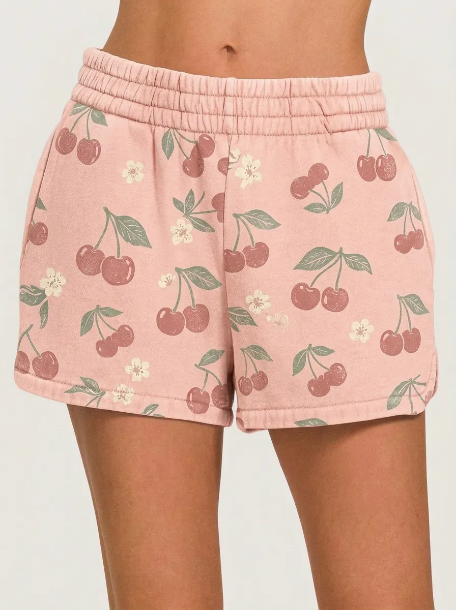Women's Cherry Blossom Aesthetic Vintage Printed Shorts