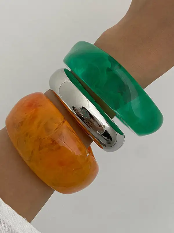 Geometric Resin Statement Bracelet