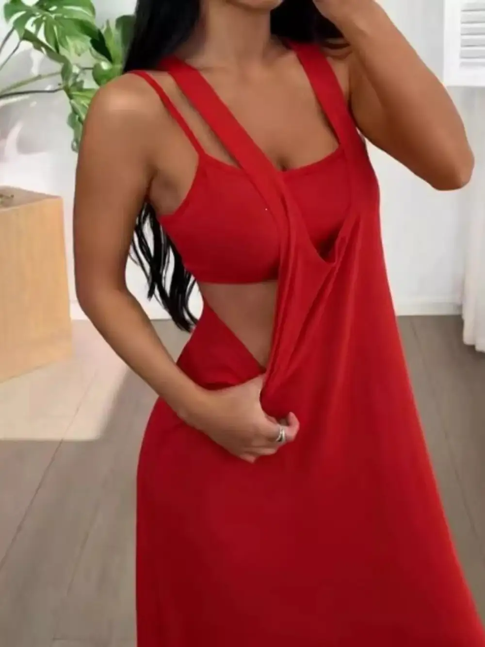 Scoop Neck Cami And Maxi Dress Set