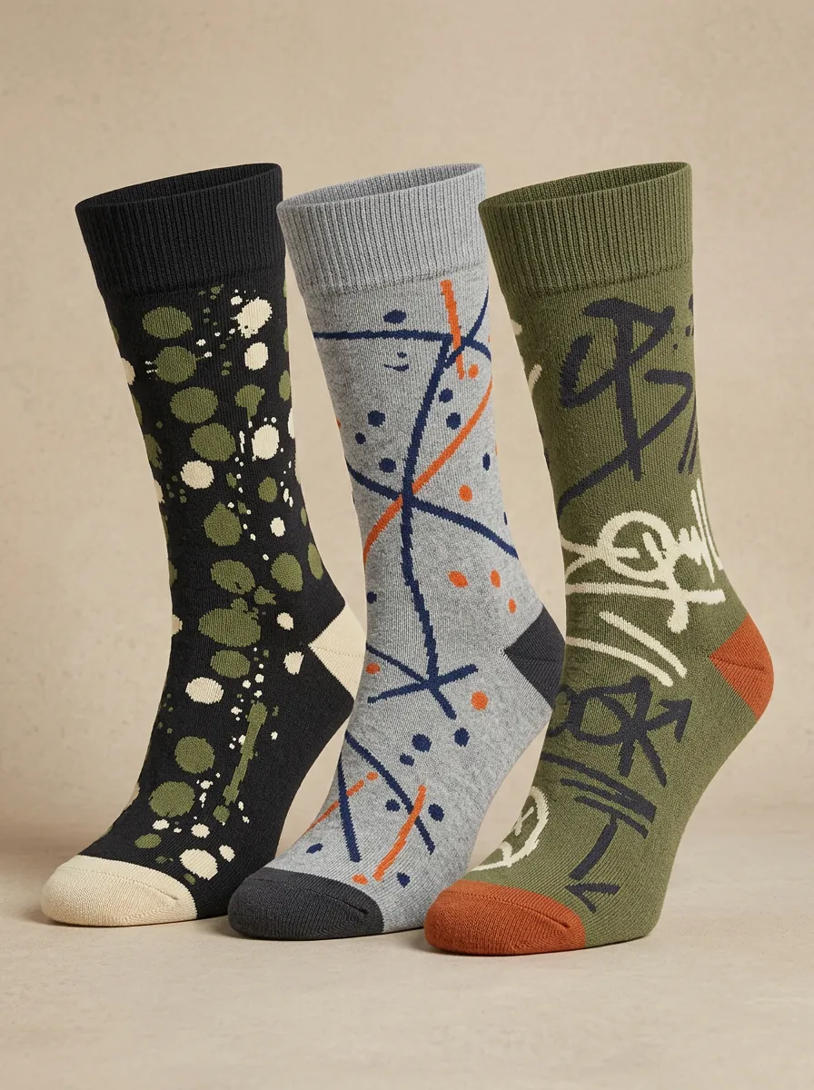 Abstract Casual Sock Set