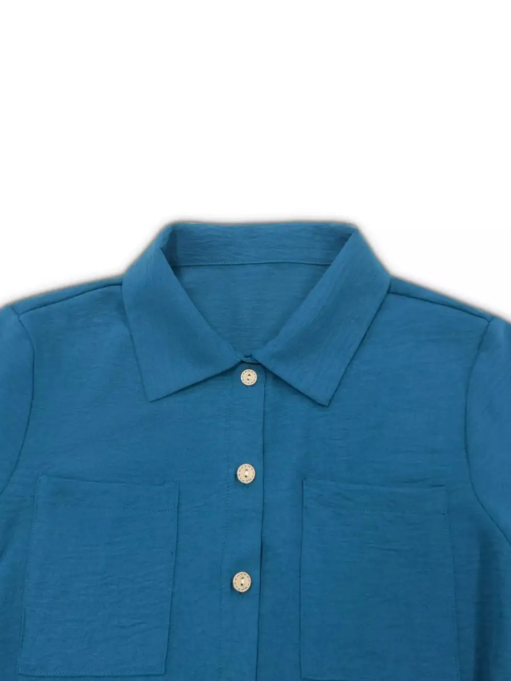 Button Front Long Sleeve Dress Casual