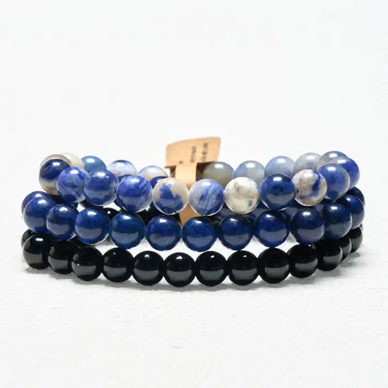 Lazurite Lapis Lazuli Sodalite Onyx Bead Bracelet