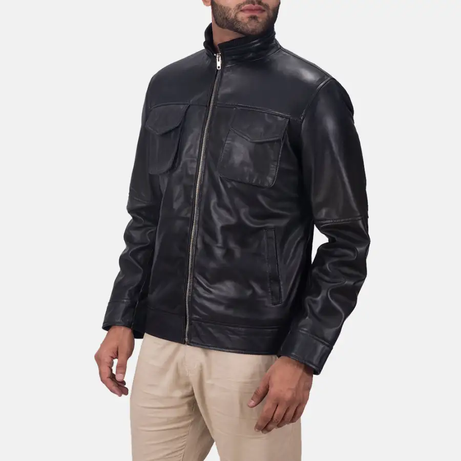 Men's Bold Profile Leather Jacket