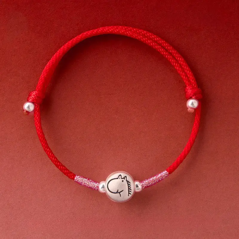 Horse Sterling Silver String Bracelet