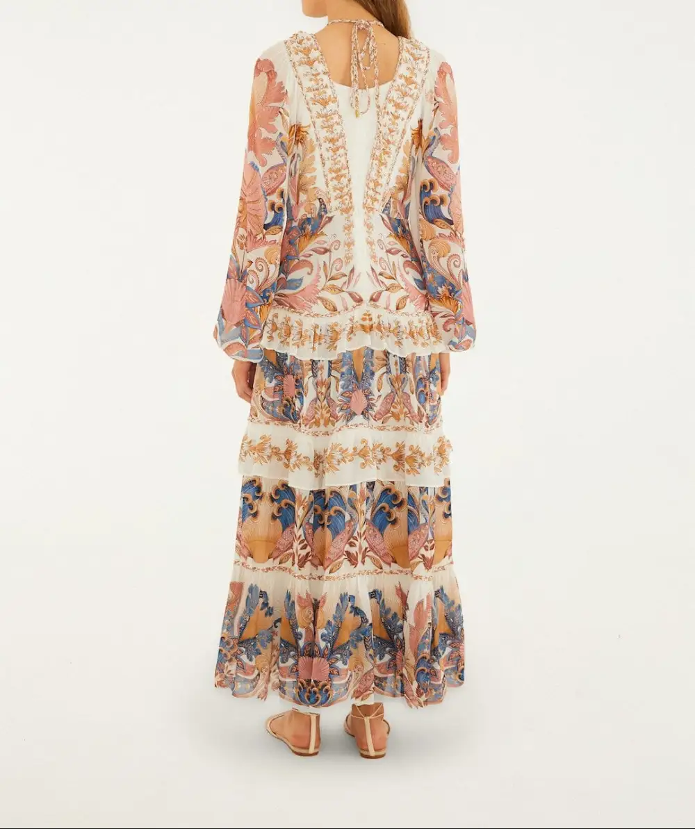 Ruffle Trim Maxi Easy Fit Dress