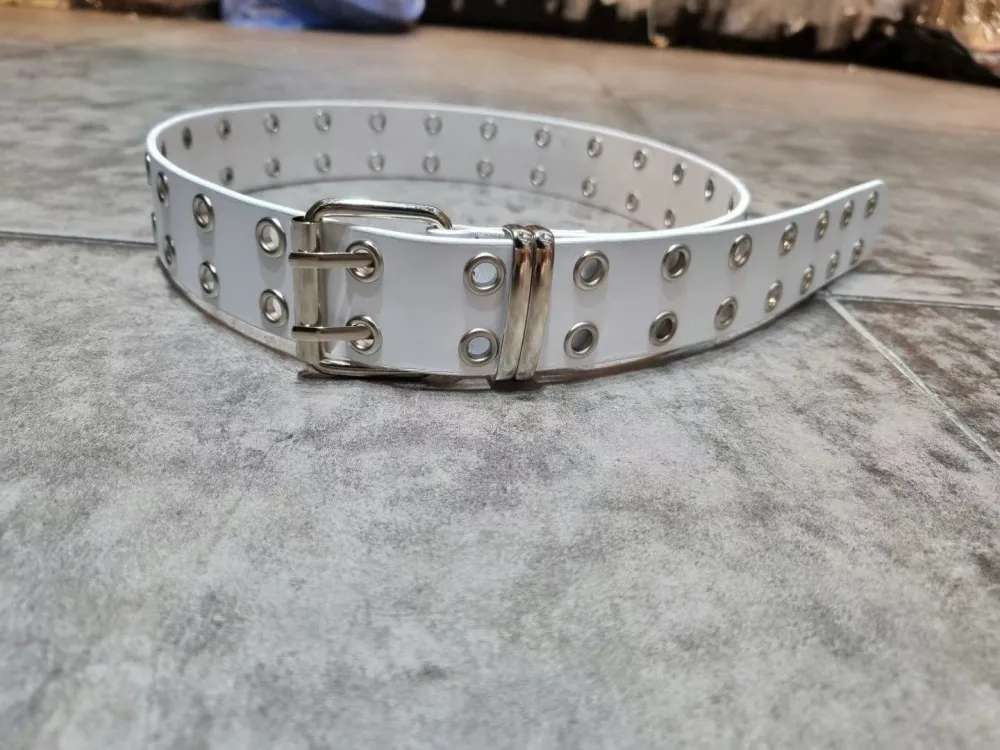 Silver Buckle Genuine Leather Belt