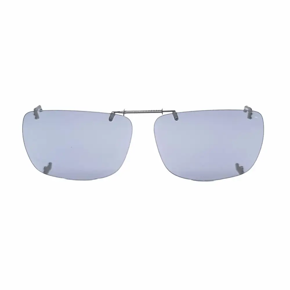 Frameless 56mm Rectangular Polarized Clip-On Sunglasses for Plastic Frames