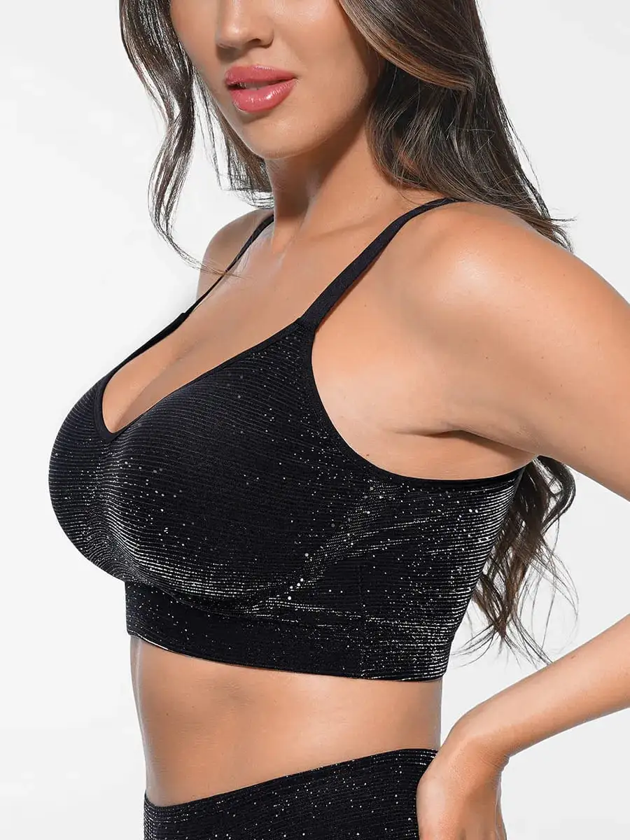 Wireless Shimmer Detail Support Bra