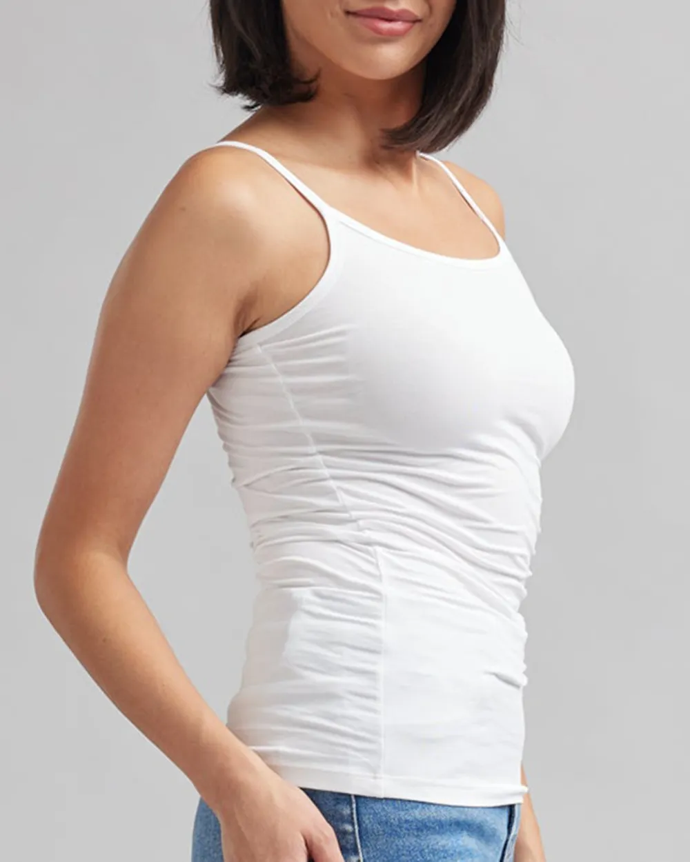Slim Fit Sleeveless White Camisole