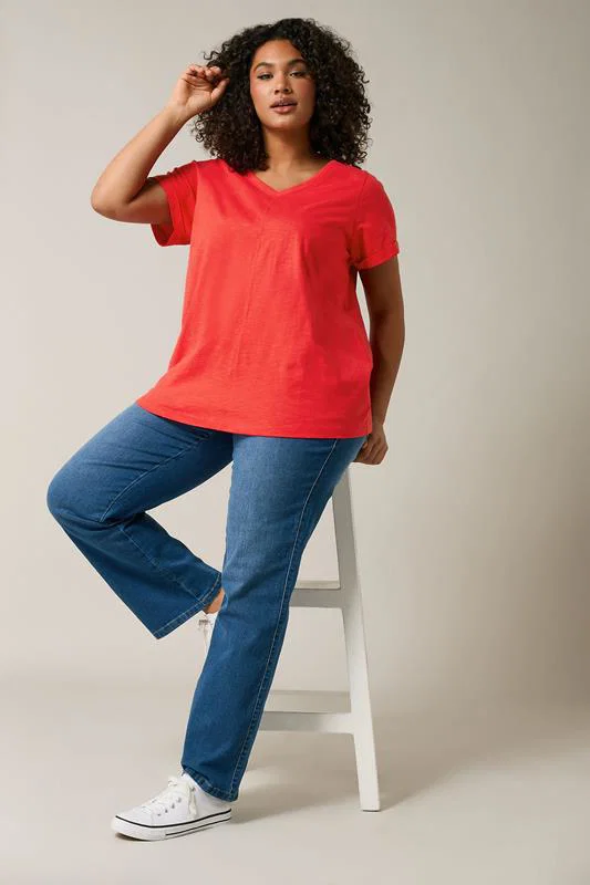 Poppy Red Premium Cotton T-Shirt detail 1