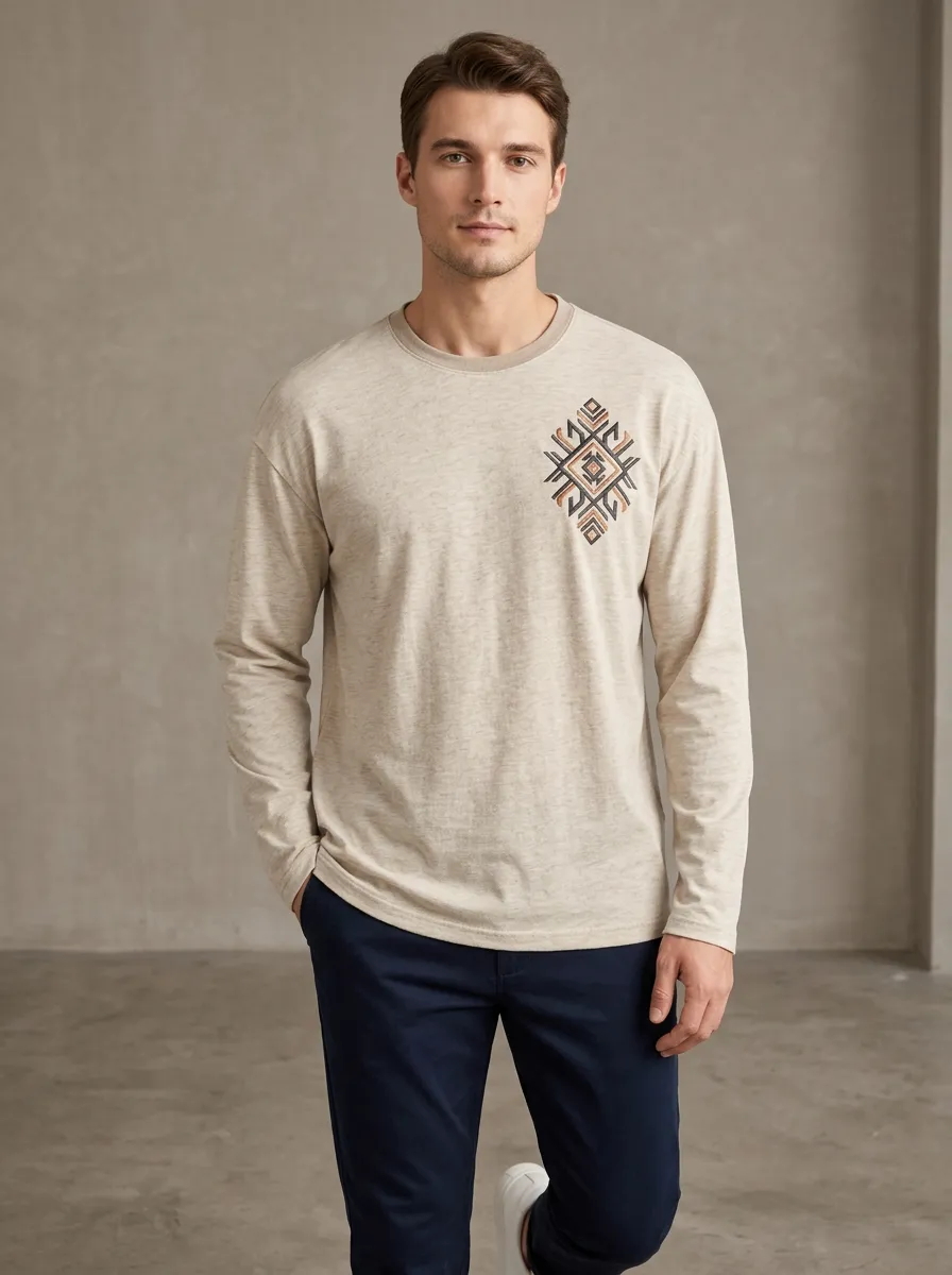 Men's Long Sleeve Clean Line Modern Look Shirt