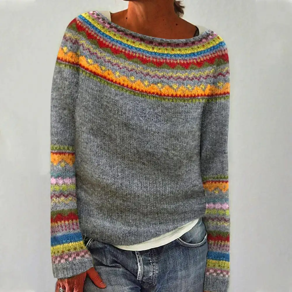 Knitted Warm Patterned Sweater