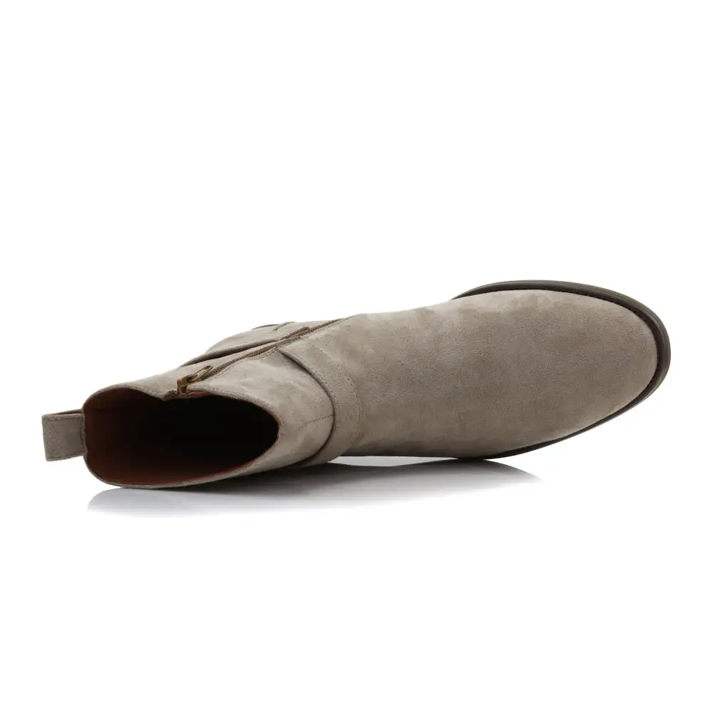 Faux-Suede Suede Faux-Leather Chelsea Boots