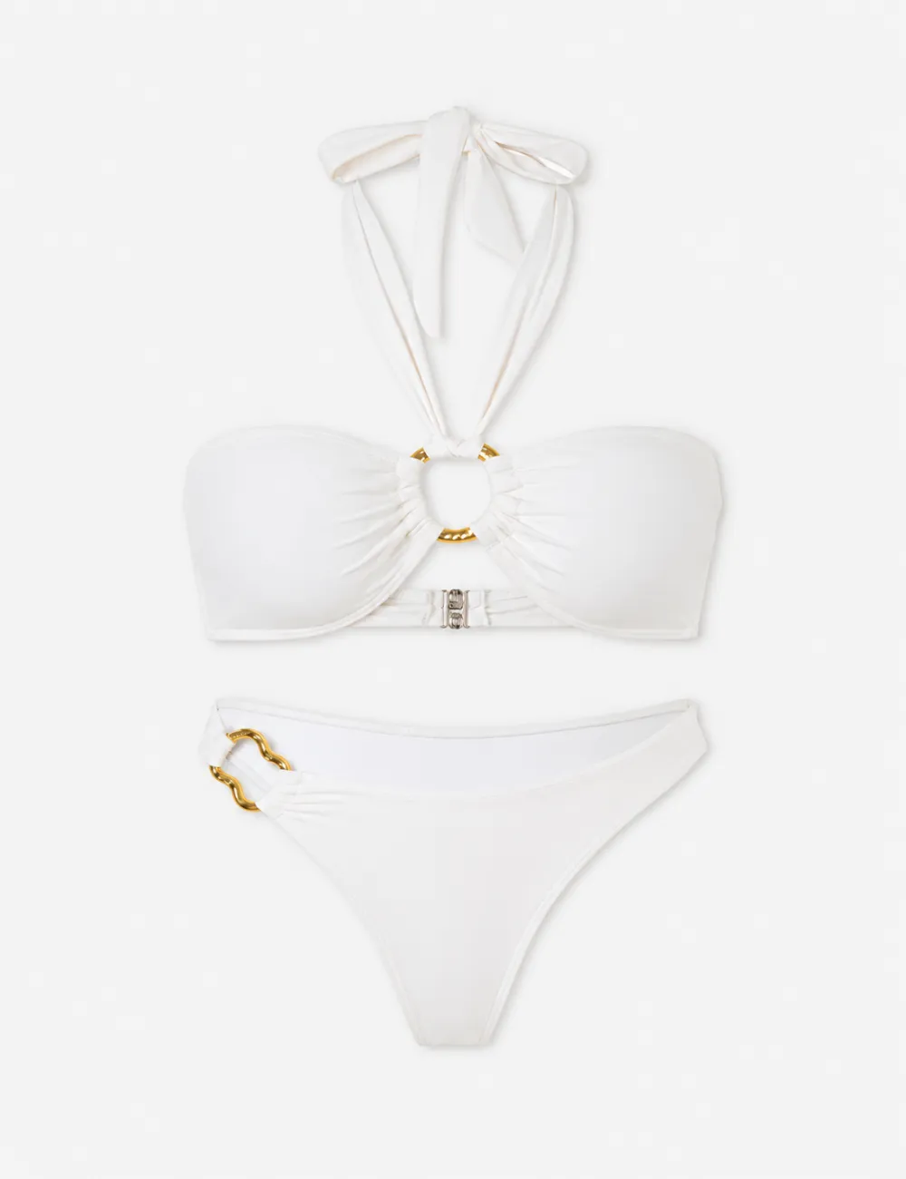 Halter Ring Halter Bandeau Two Piece Bikini Set