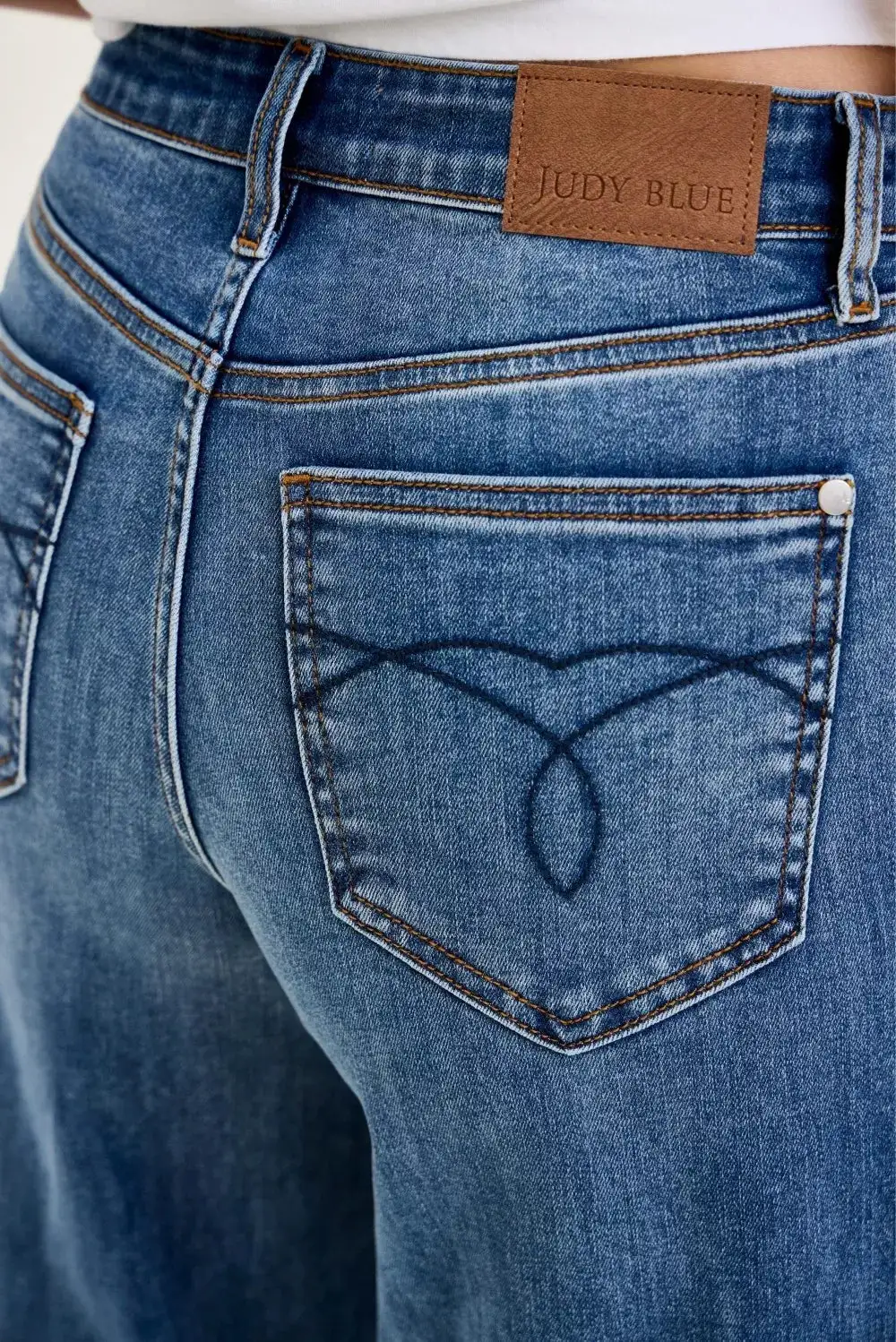 Smart Casual Denim High Rise Wide Leg Pocketed Jeans