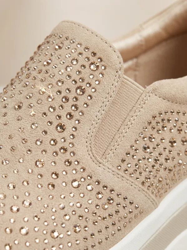 Slip-On Women's Rhinestone Platform Shoes