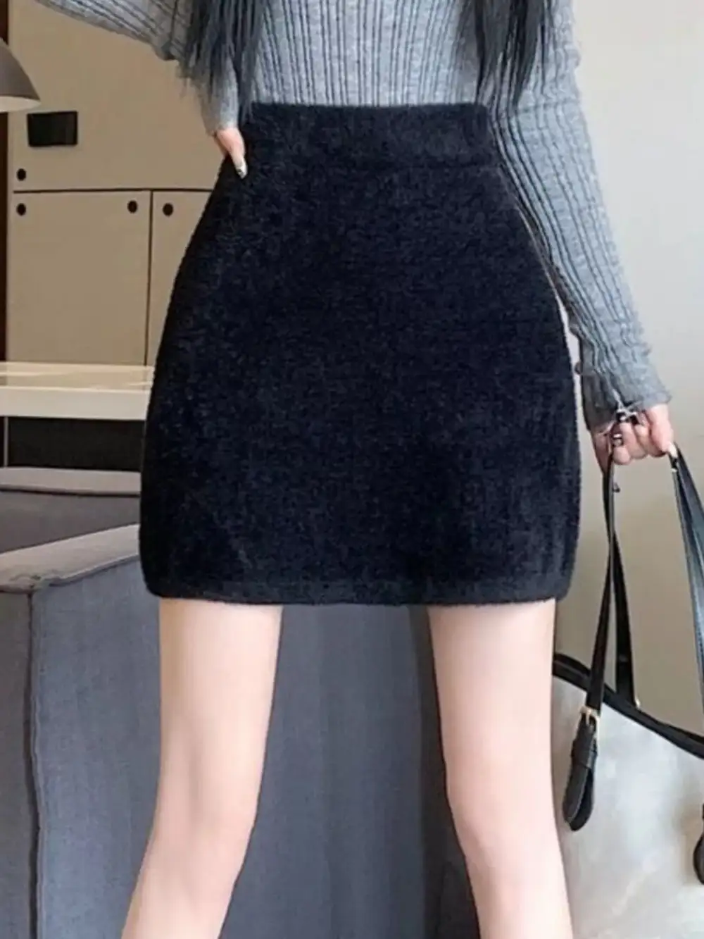 Natural Knit Plush Skirt