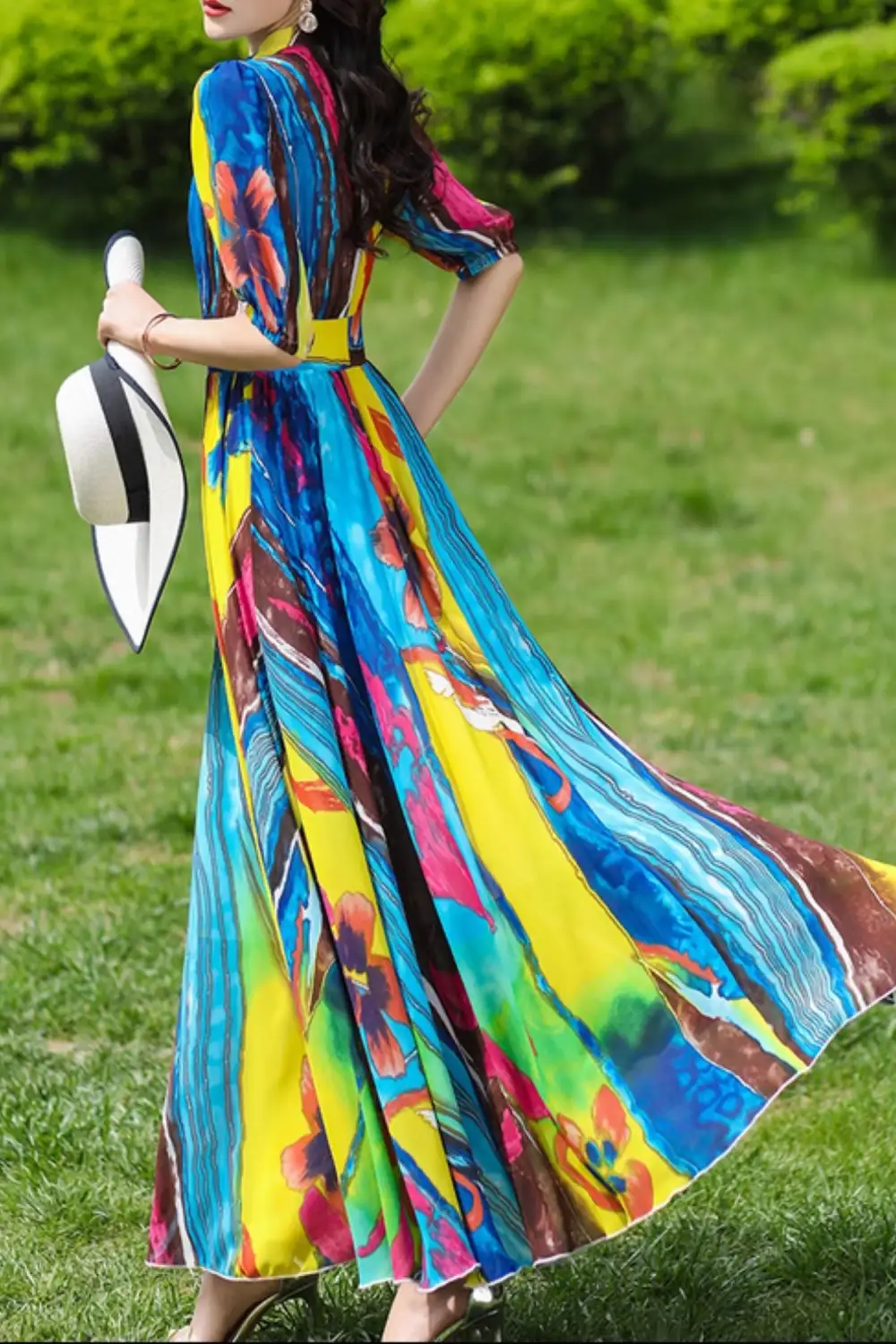 Printed Chiffon Maxi Dress