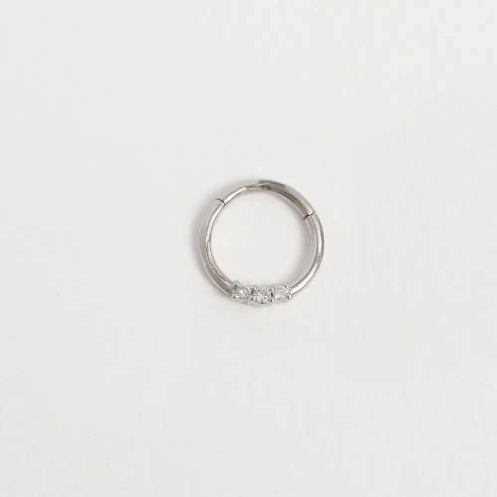 Diamond Clicker Hoop Earring
