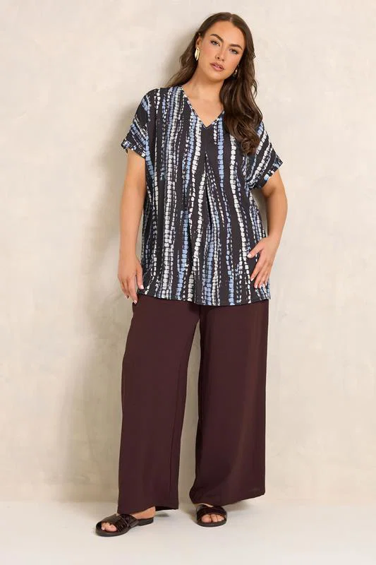 Brown Tie Dye Swing Top detail 1