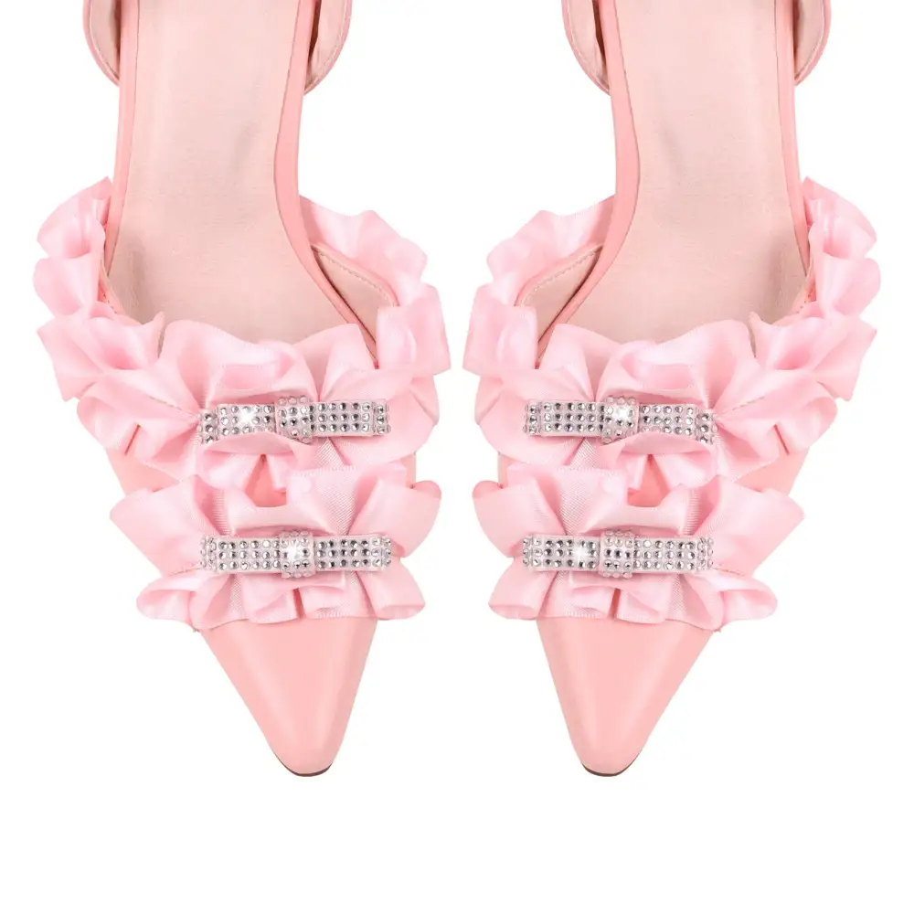 Modern Rhinestone Pointed Toe Stiletto Slingback Pumps