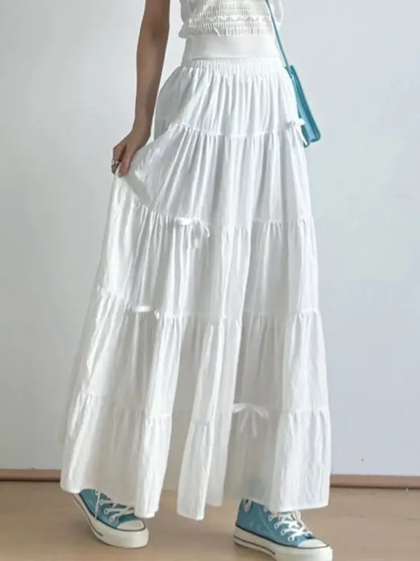 Loose Ruched Tiered Skirt