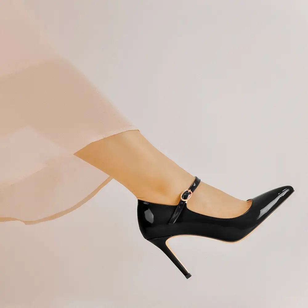 Minimal Patent Finish Pointed Toe Stiletto Pumps