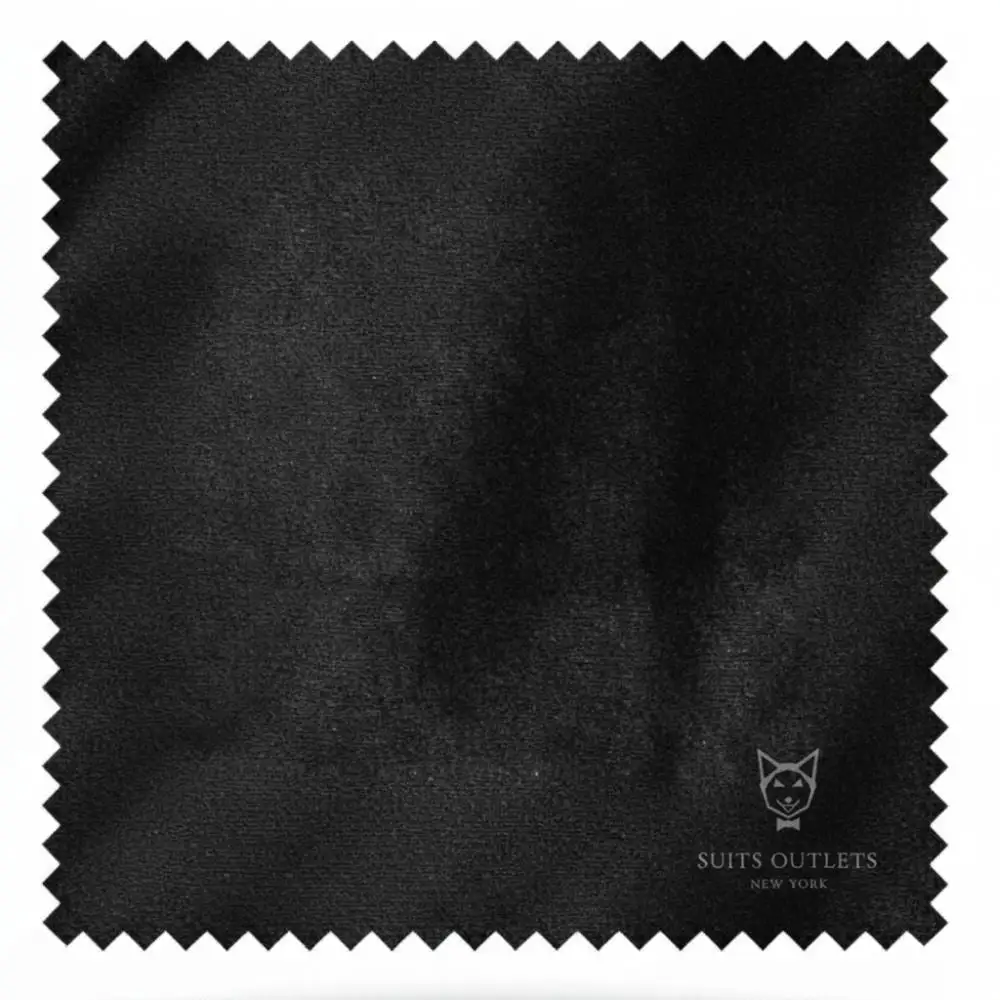 Black Regular Fit Velvet Single Breasted Notch Lapel Side Vents Jacket