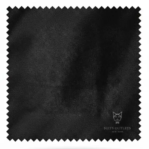 Black Regular Fit Velvet Single Breasted Notch Lapel Side Vents Jacket