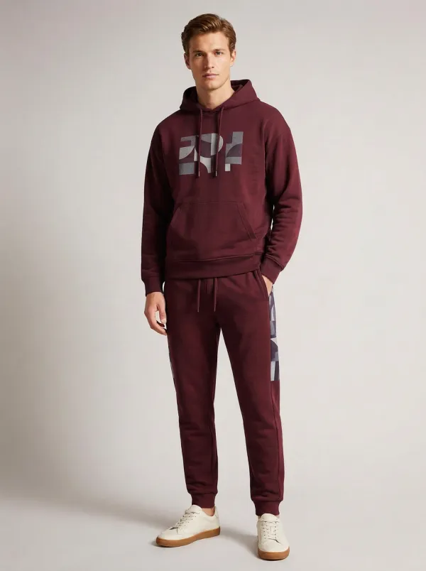 Men's Geometric Graphic Navy Printed Tracksuit Set